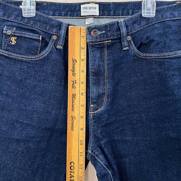 Todd Snyder Size 34x30 Men Blue Slim Fit 5-Pocket Stretch Denim Jeans - Picture 6 of 9